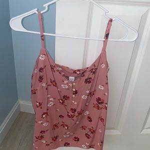 Pink Tank Top with Flowers